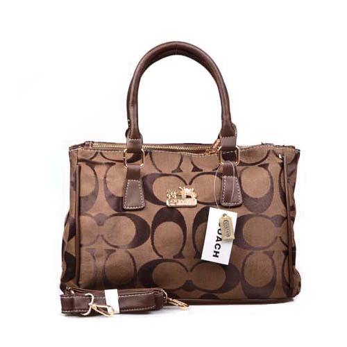 Coach In Signature Medium Coffee Satchels DOJ Coach In Signature Medium Coffee Satchels DOJ
